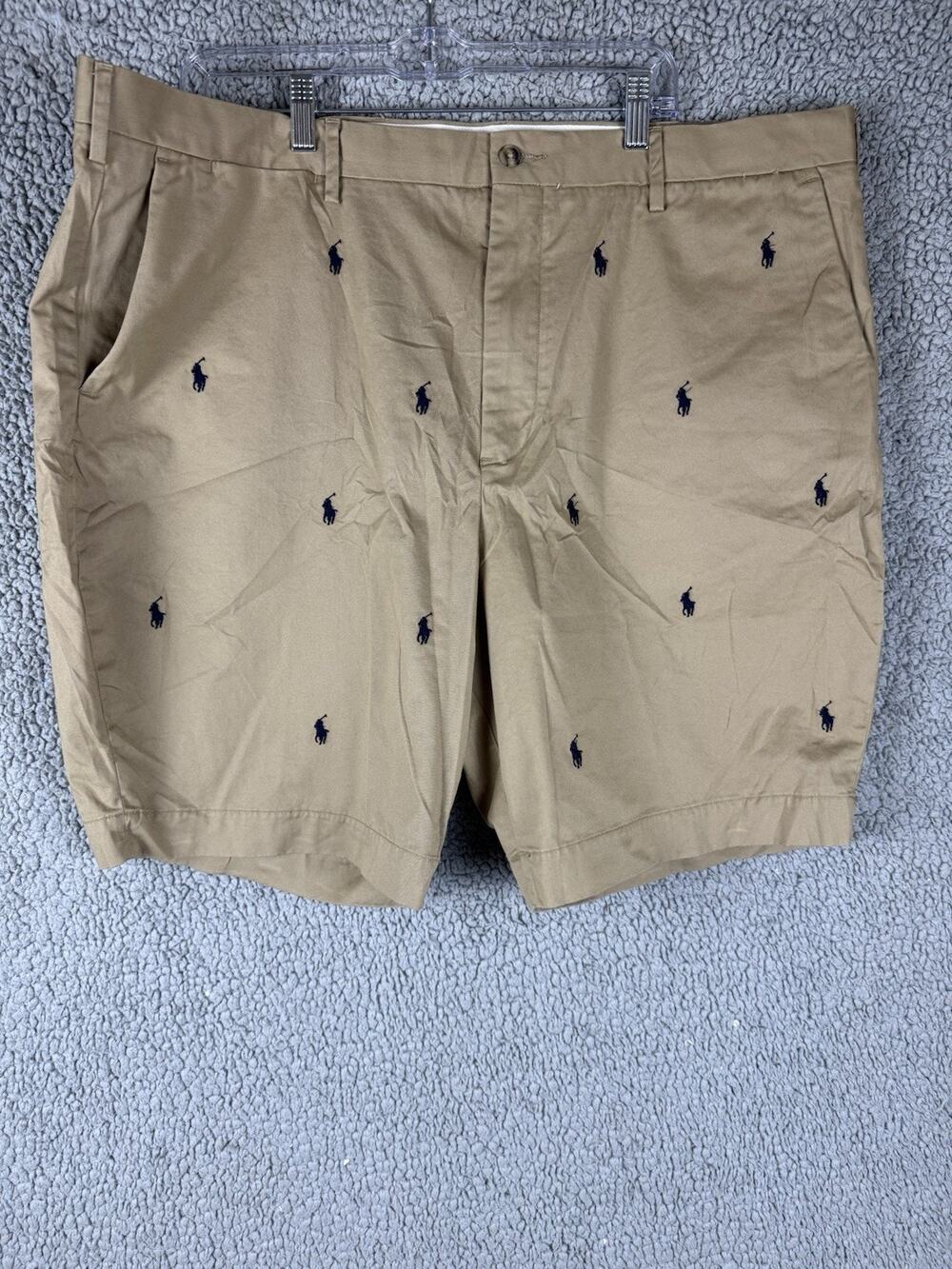 Polo Ralph Lauren Men’s Shorts Classic Fit Tan Color Pony All over Size 42 EUC